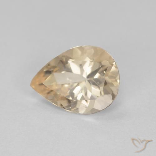 Morganite Doré léger naturelle En forme de poire, 0.90 ct, VS