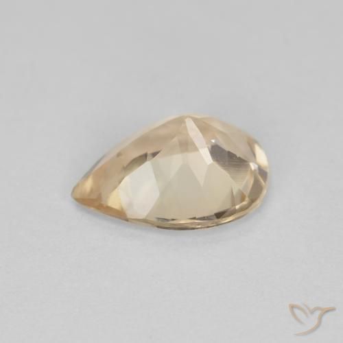 Morganite Doré léger naturelle En forme de poire, 0.90 ct, VS