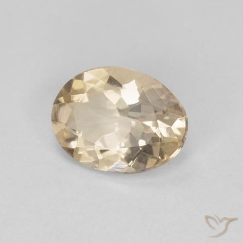 Morganite Doré léger naturelle ovale, 0.92 ct, VS