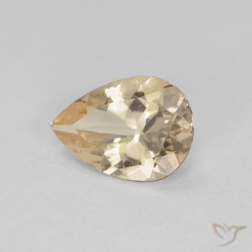 Morganite Doré léger naturelle En forme de poire, 0.76 ct, VVS-VS