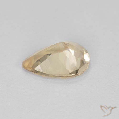 Morganite Doré léger naturelle En forme de poire, 0.76 ct, VVS-VS