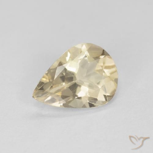 Morganite Doré léger naturelle En forme de poire, 0.75 ct, VVS