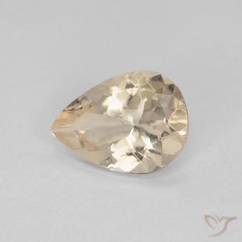 Morganite Doré léger naturelle En forme de poire, 0.78 ct, VS