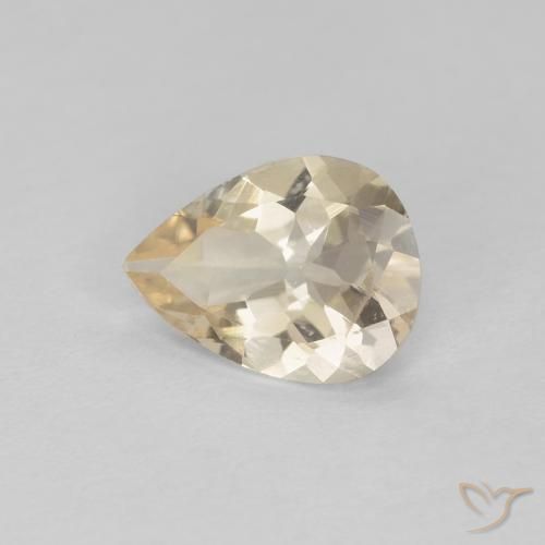 Morganite Doré léger naturelle En forme de poire, 0.70 ct, VS