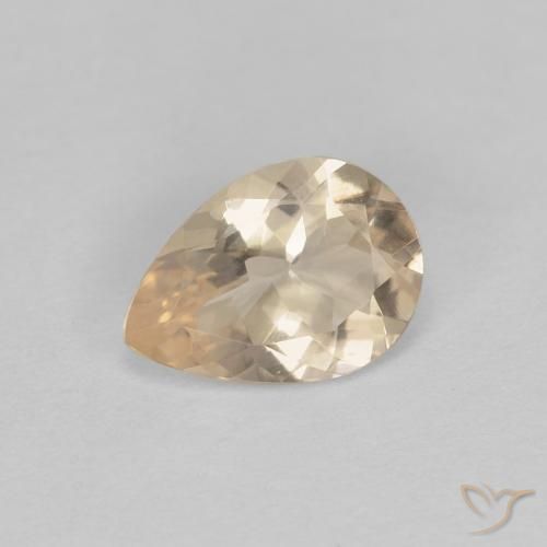 Morganite Doré léger naturelle En forme de poire, 0.75 ct, VS