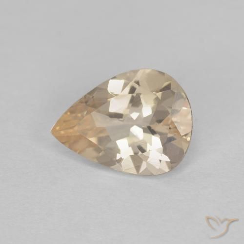 Morganite Doré léger naturelle En forme de poire, 0.86 ct, VS