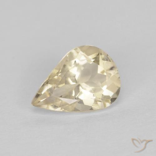 Morganite Jaune clair naturelle En forme de poire, 0.84 ct, VVS