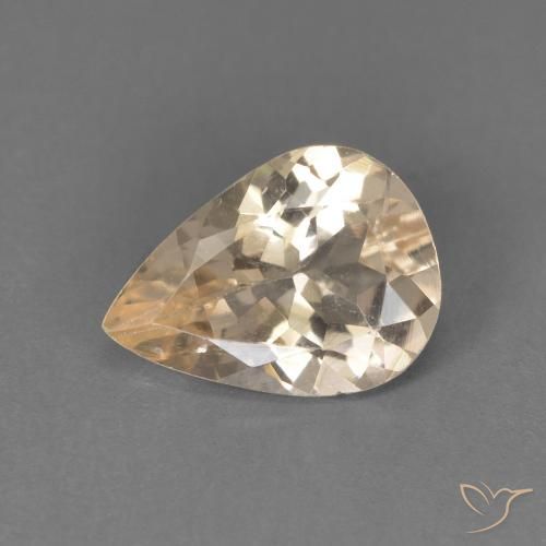 Morganite Orange clair naturelle En forme de poire, 0.89 ct, VVS-VS