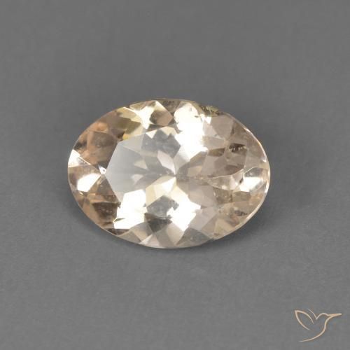 Morganite Light Neutral Orange naturelle ovale, 0.89 ct, VVS-VS