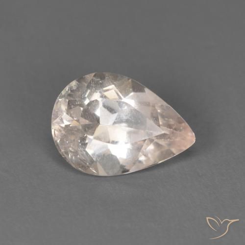 Morganite Saumon Rose naturelle En forme de poire, 0.82 ct, SI