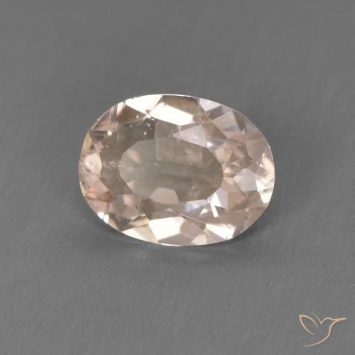 Morganite Saumon Rose naturelle ovale, 0.77 ct, VS