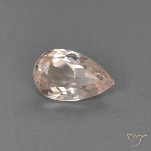Morganite Saumon Rose naturelle En forme de poire, 0.62 ct, VVS