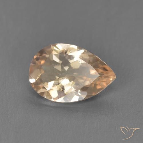 Morganite Orange clair naturelle En forme de poire, 0.78 ct, VS