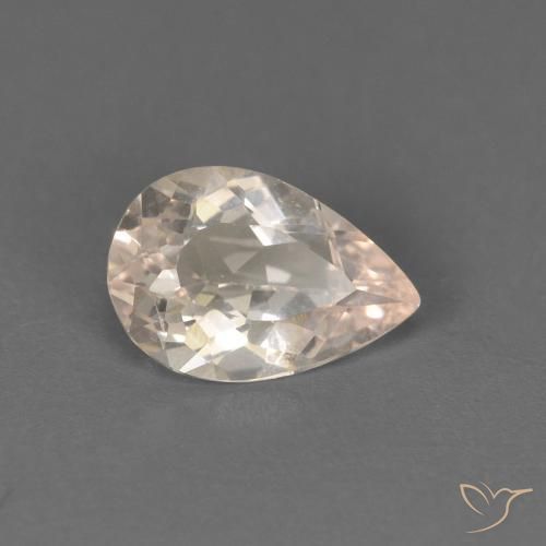 Morganite Rose très clair naturelle En forme de poire, 0.52 ct, VS