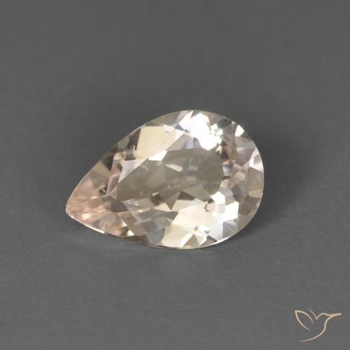 Morganite Rose très clair naturelle En forme de poire, 0.52 ct, VS
