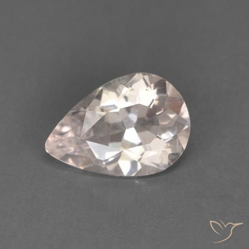 Morganite Rose très clair naturelle En forme de poire, 0.51 ct, VS