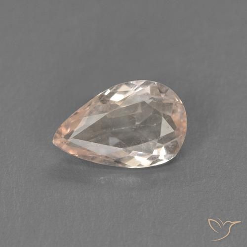 Morganite Saumon Rose naturelle En forme de poire, 0.32 ct, VVS-VS