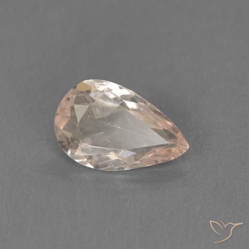 Morganite Saumon Rose naturelle En forme de poire, 0.32 ct, VVS-VS
