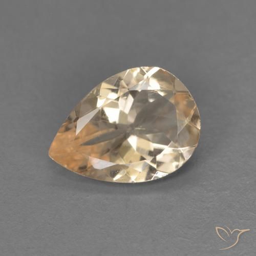 Morganite Light Neutral Orange naturelle En forme de poire, 0.82 ct, VS