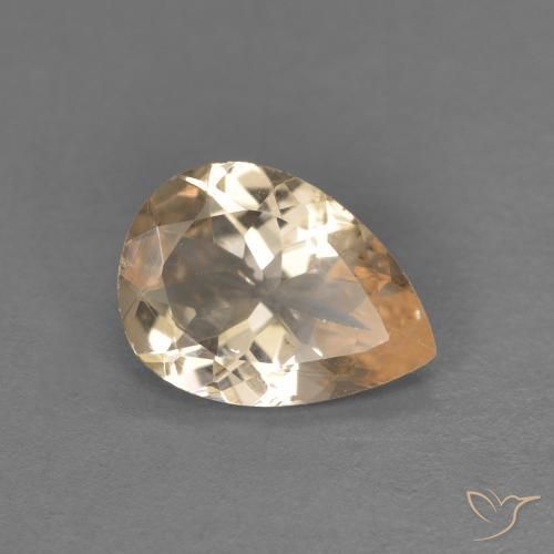 Morganite Light Neutral Orange naturelle En forme de poire, 0.82 ct, VS