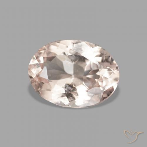 Morganite Medium Light-Pink naturelle ovale, 0.95 ct, VVS-VS