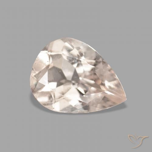 Morganite Rose moyen naturelle En forme de poire, 0.92 ct, VVS-VS