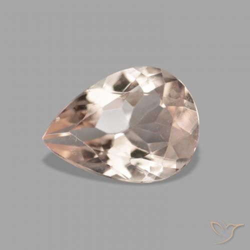 0.83ct Naturel Medium Light-Pink Morganite, En forme de poire, VVS