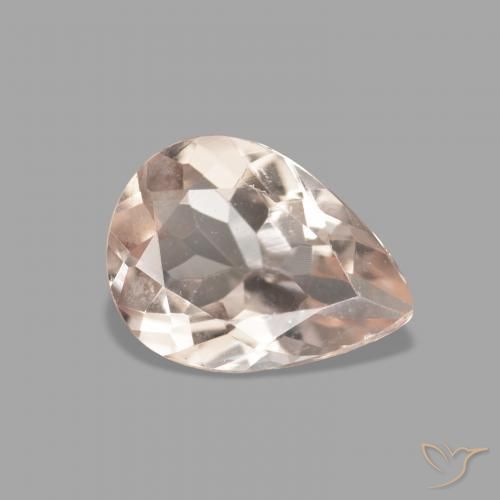 Morganite Medium Light-Pink naturelle En forme de poire, 0.83 ct, VVS