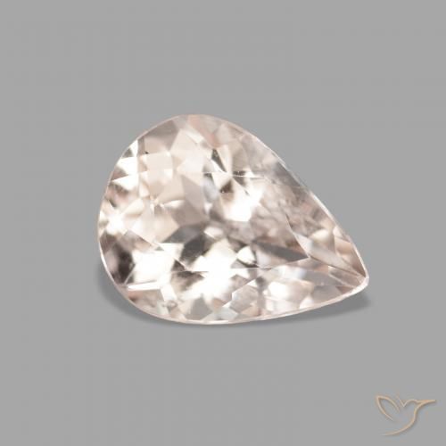 Morganite Saumon Rose naturelle En forme de poire, 0.94 ct, VVS