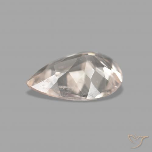 Morganite Saumon Rose naturelle En forme de poire, 0.66 ct, VVS