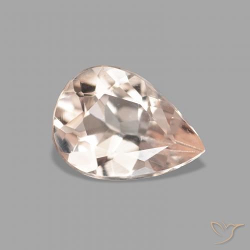 Morganite Medium Light-Pink naturelle En forme de poire, 0.78 ct, VVS