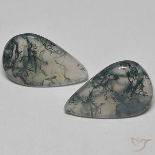 Achetez naturel 17,65ct multicolore agate mousse gems, en forme de poire, en provenance inde chez gemselect. en stock, livraison internationale!