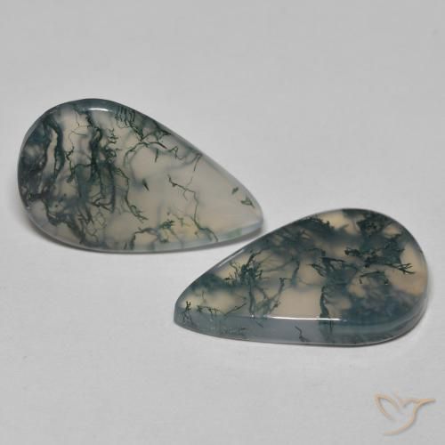 Achetez naturel 17,65ct multicolore agate mousse gems, en forme de poire, en provenance inde chez gemselect. en stock, livraison internationale!