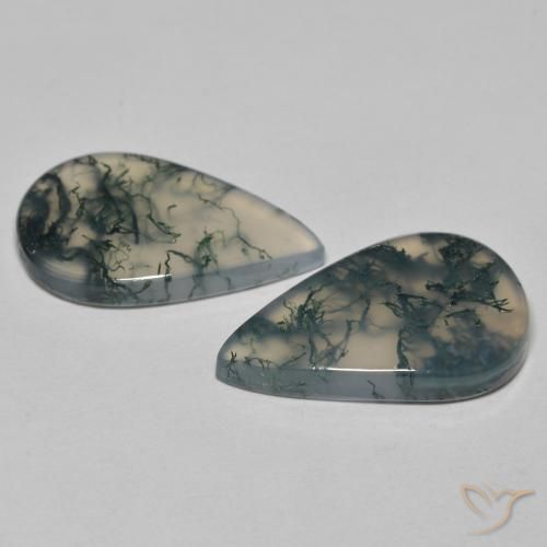Achetez naturel 17,65ct multicolore agate mousse gems, en forme de poire, en provenance inde chez gemselect. en stock, livraison internationale!
