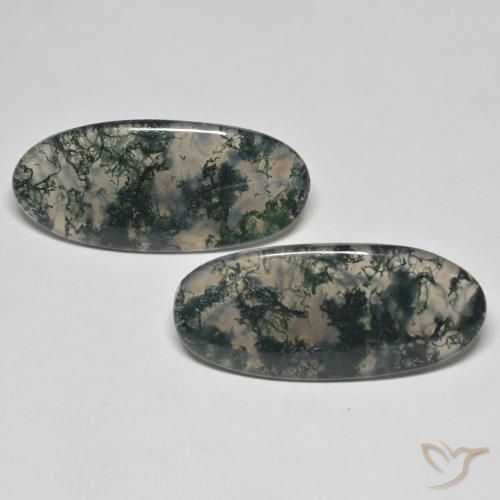29.86ctw Naturel Multicolore Agate mousse, ovale, Transparent