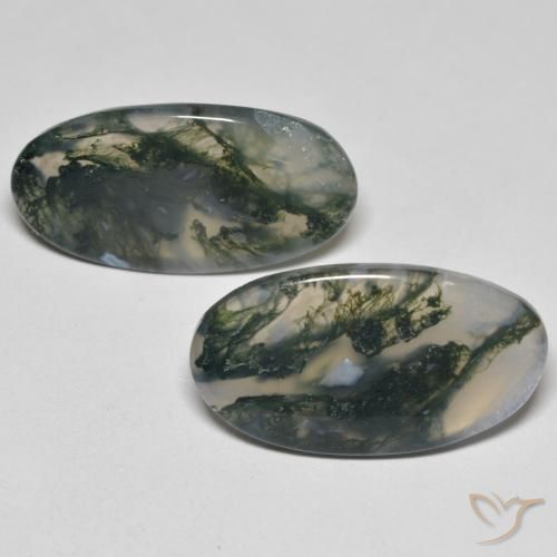 23.37ctw Naturel Multicolore Agate mousse, ovale, Transparent
