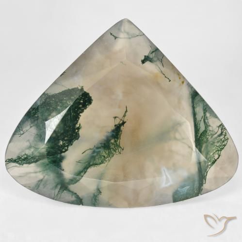 29.68ct Naturel Multicolore Agate mousse, En forme de poire, Transparent