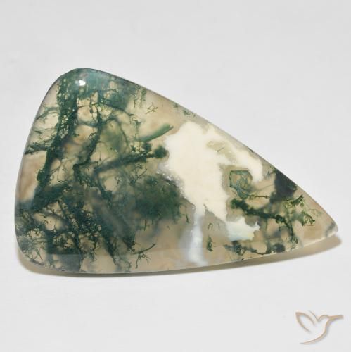 Agate mousse Multicolore naturelle En forme de poire, 65.25 ct, Translucide