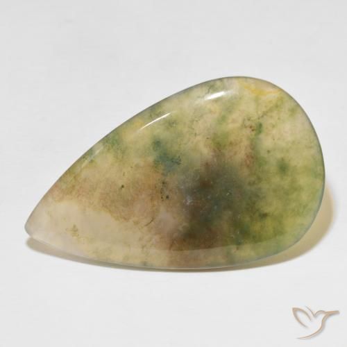 39.08ct Naturel Multicolore Agate mousse, En forme de poire, Translucide