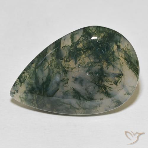 24.87ct Naturel Multicolore Agate mousse, En forme de poire, Opaque