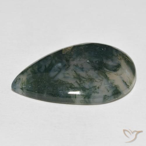 Agate mousse Multicolore naturelle En forme de poire, 24.87 ct, Opaque