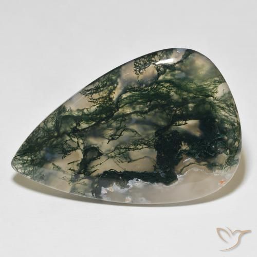 98.16ct Naturel Multicolore Agate mousse, En forme de poire, Opaque