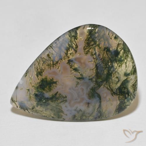23.29ct Naturel Multicolore Agate mousse, En forme de poire, Opaque