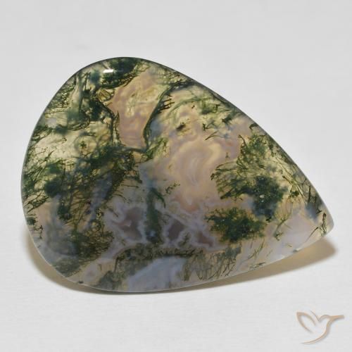 Agate mousse Multicolore naturelle En forme de poire, 23.29 ct, Opaque