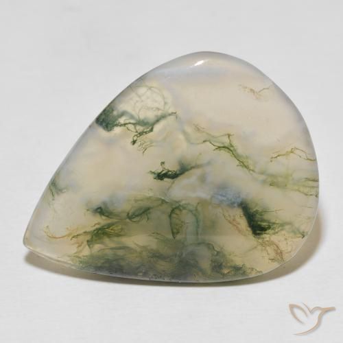 22.57ct Naturel Multicolore Agate mousse, En forme de poire, Translucide