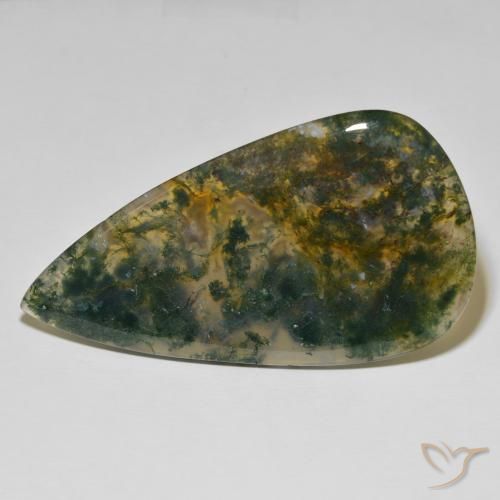 95.86ct Naturel Multicolore Agate mousse, En forme de poire, Opaque