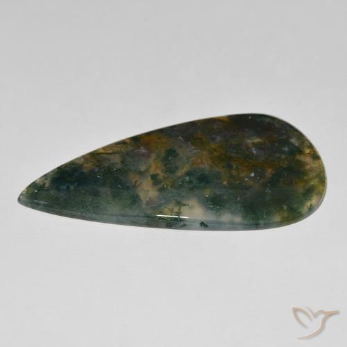 Agate mousse Multicolore naturelle En forme de poire, 95.86 ct, Opaque