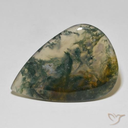 85.14ct Naturel Multicolore Agate mousse, En forme de poire, Opaque