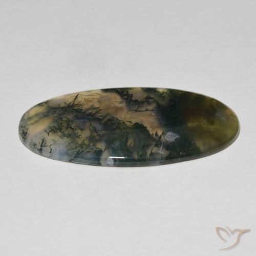 Agate mousse Multicolore naturelle ovale, 83.26 ct, Opaque