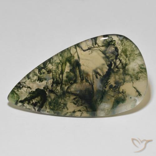 90.45ct Naturel Multicolore Agate mousse, En forme de poire, Translucide